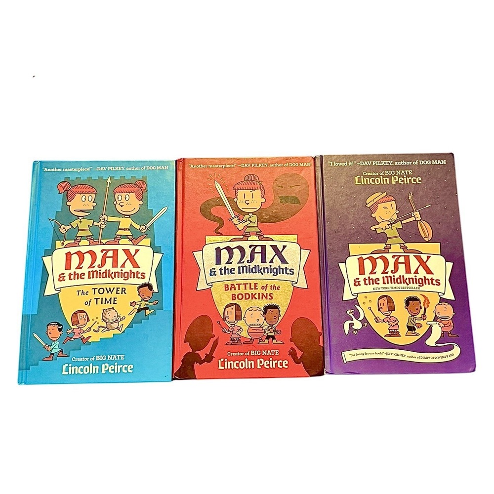 Max And The Midknights: Book Set 1, 2, & 3 Hardcover book lot by‎ Lincoln Peirce